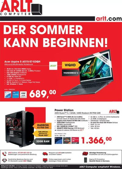 Angebote von Elektromärkte in Fürth | Der Sommer Kann Beginnen! in Arlt | 7.6.2024 - 30.6.2024