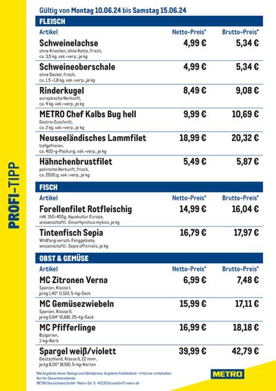 Metro Katalog in Marksuhl | Profi-Tipp | 10.6.2024 - 15.6.2024