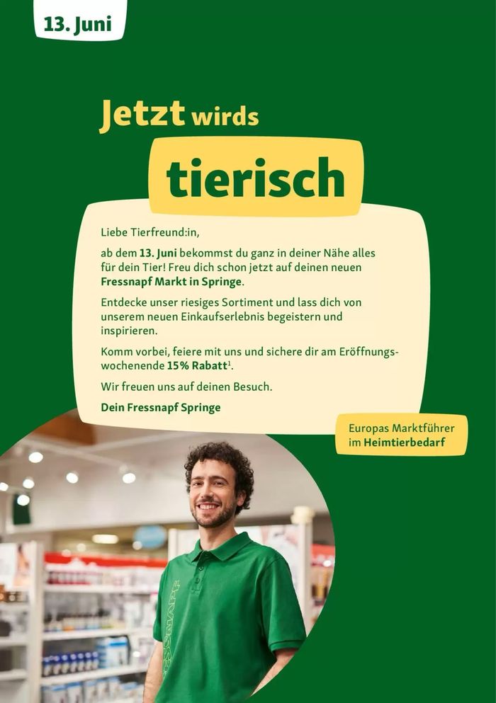 Fressnapf Katalog in Werder (Havel) | Neu-Eröffnung | 13.6.2024 - 15.6.2024