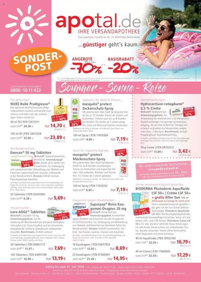 Angebote von Drogerien und Parfümerie in Neustrelitz | Sonder-Post in Apotal | 11.6.2024 - 31.7.2024
