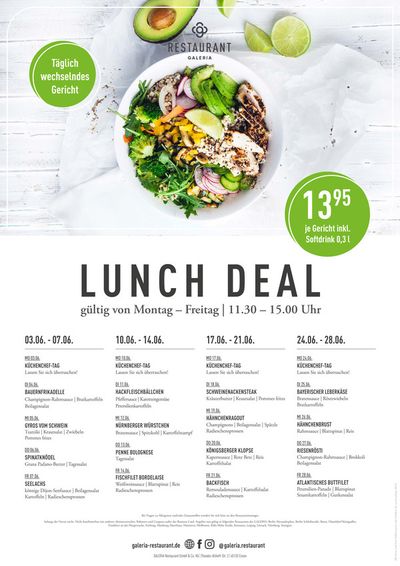 Angebote von Restaurants in Weinheim | Lunch Deal in Galeria Restaurants | 12.6.2024 - 28.6.2024