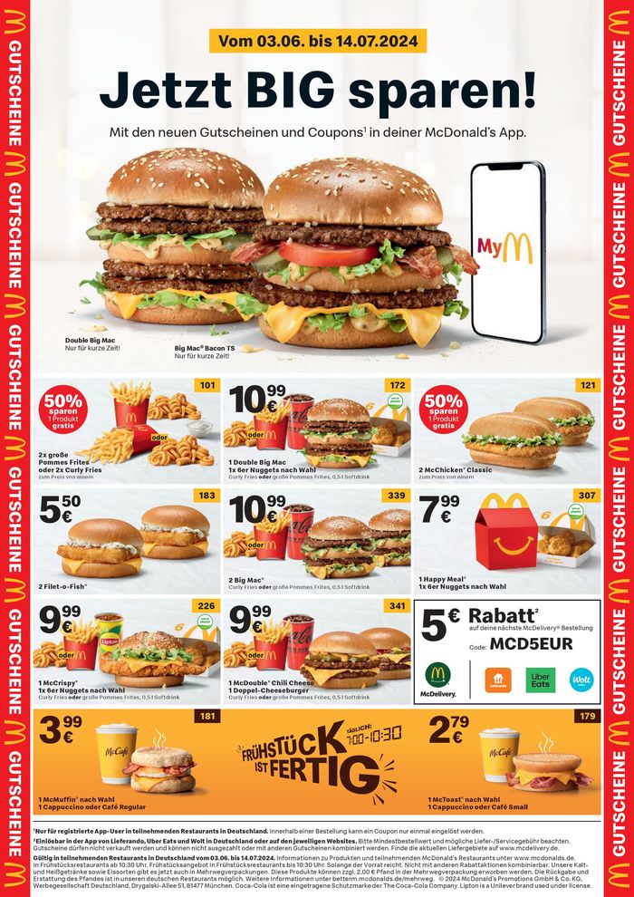 McDonald’s Katalog in Berlin | Jetzt Big Sparen! | 12.6.2024 - 14.7.2024