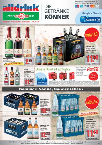 alldrink Katalog in Hagenbach | Top-Angebote für Sparfüchse | 16.6.2024 - 29.6.2024