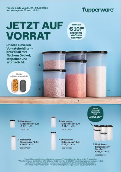 Tupperware Katalog in Irndorf | Tolles Angebot für Schnäppchenjäger | 1.7.2024 - 4.8.2024