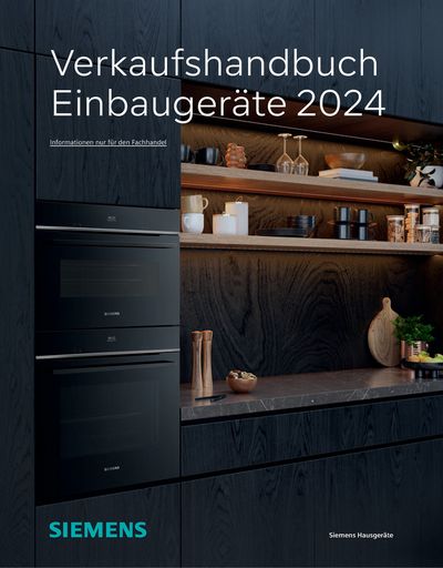 SIEMENS Katalog in Berlin | Verkaufshandbuch Einbaugeräte 2024 | 4.7.2024 - 31.12.2024