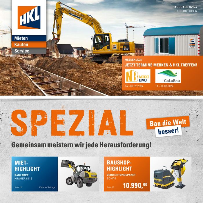 HKL Baumaschinen Center Katalog | Spezial  | 5.7.2024 - 31.10.2024