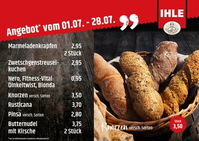Angebote von Restaurants in München | Landbäckerei Ihle Angebote in Landbäckerei Ihle | 9.7.2024 - 28.7.2024