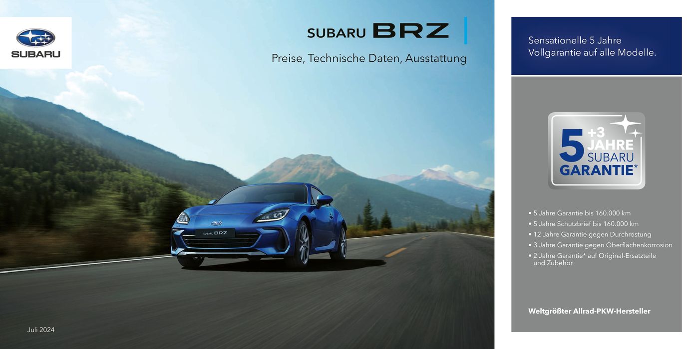 Subaru Katalog | Exklusive Deals für unsere Kunden | 20.7.2024 - 20.7.2025
