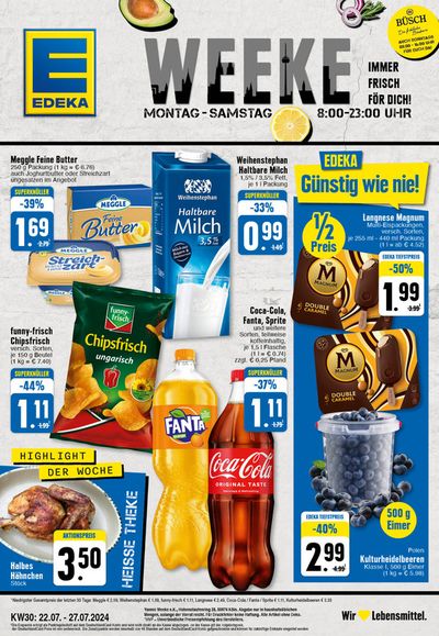 Angebote von Supermärkte in Köln | Top-Deals und Rabatte in EDEKA | 21.7.2024 - 27.7.2024