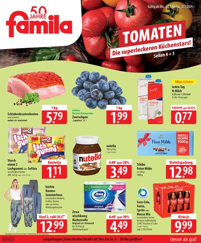 famila Katalog | Angebote für Schnäppchenjäger | 21.7.2024 - 27.7.2024