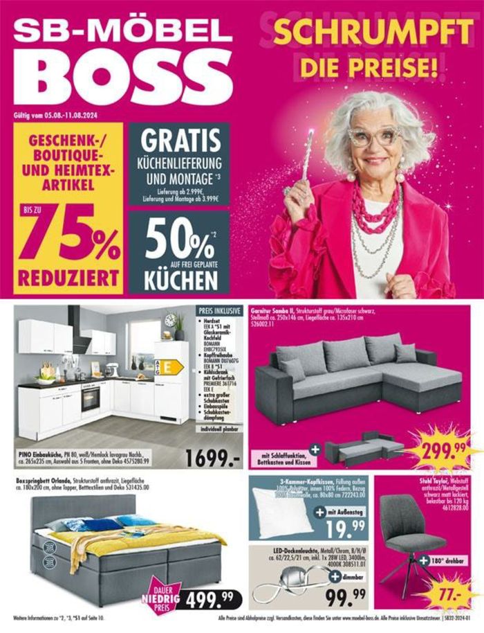 SB Möbel Boss Katalog | Top-Angebote für Sparfüchse | 5.8.2024 - 11.8.2024