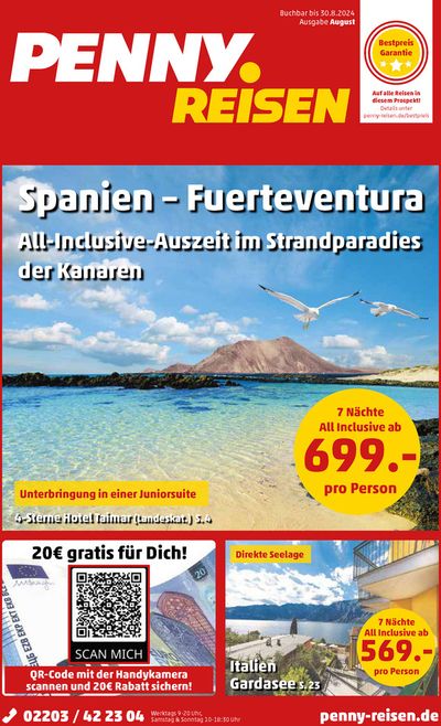 Angebote von Reisen und Freizeit | Penny Reisen flugblatt in Penny Reisen | 27.7.2024 - 10.8.2024
