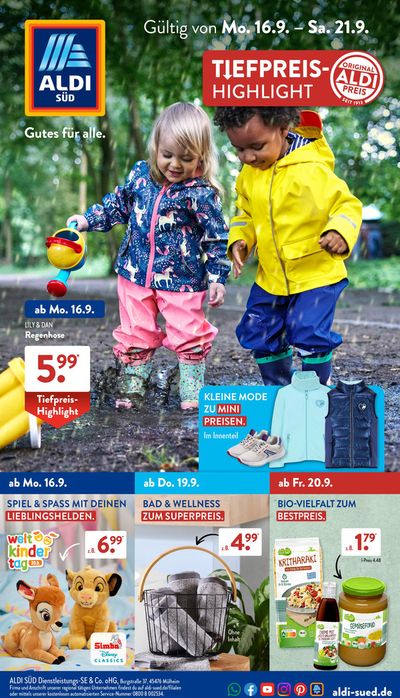 Aldi Süd Katalog in Ebersberg | Top-Angebote für Sparfüchse | 16.9.2024 - 21.9.2024