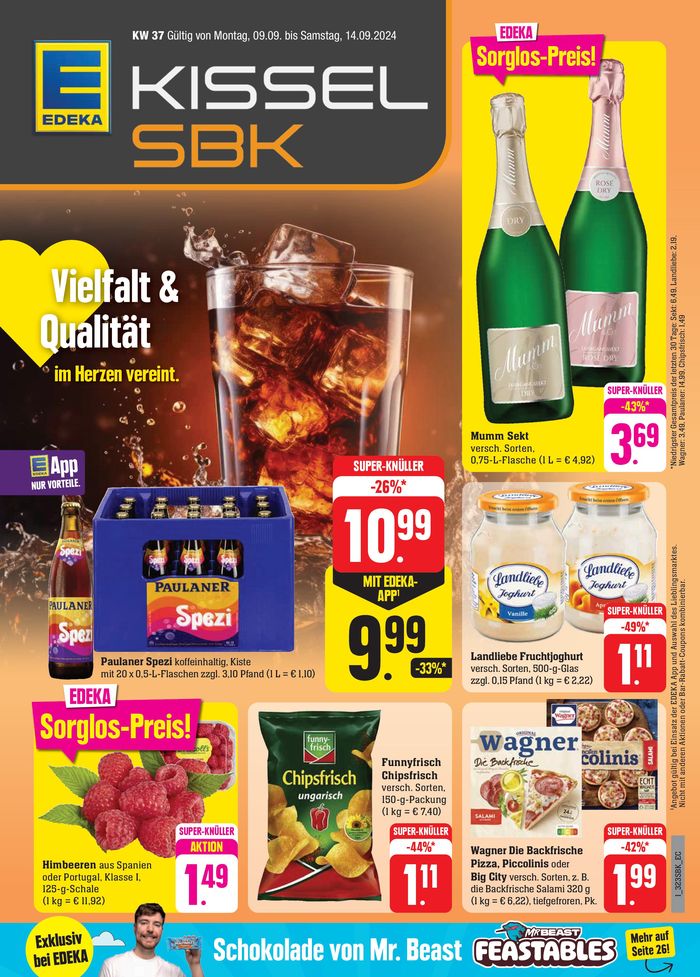 Edeka Kissel SBK Katalog in Kronau | Edeka Kissel SBK flugblatt | 5.9.2024 - 19.9.2024