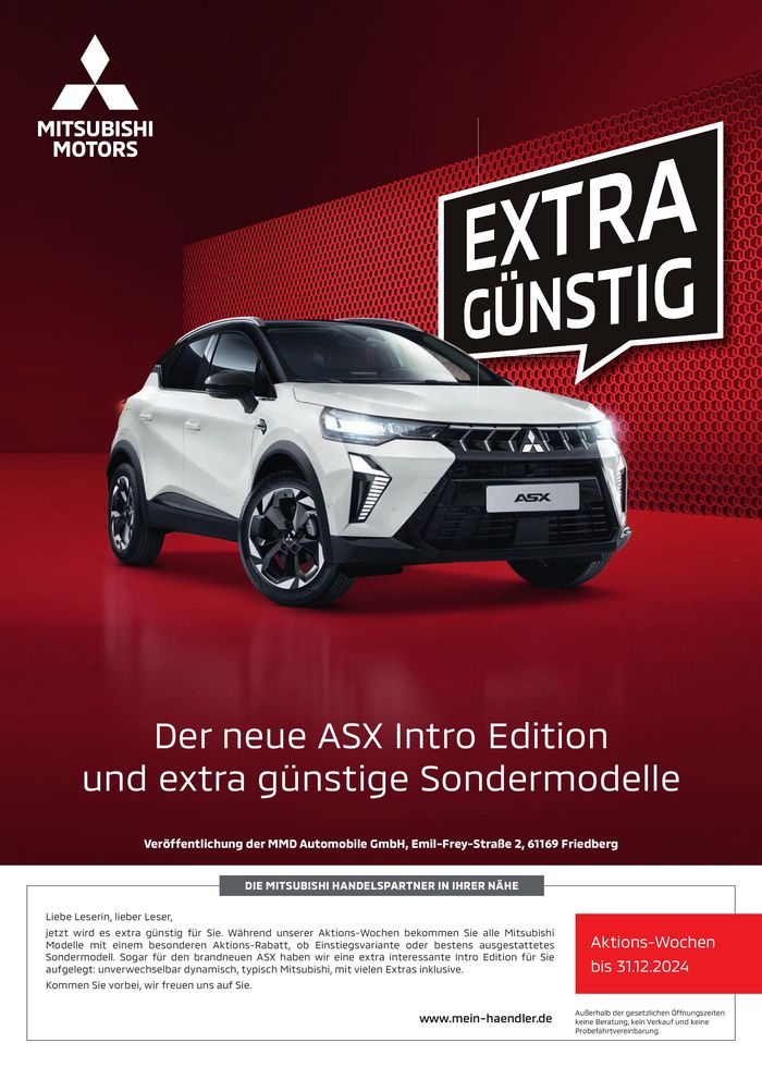 Mitsubishi Katalog in Neumünster | Mitsubishi Prospekt | 6.9.2024 - 6.9.2025