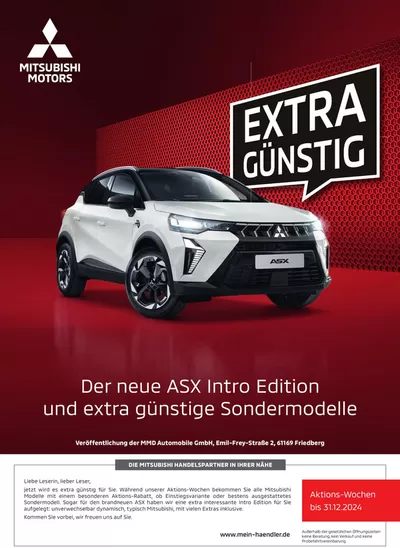 Mitsubishi Katalog in Bad Vilbel | Mitsubishi Prospekt | 6.9.2024 - 6.9.2025