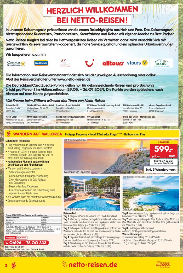 Netto Marken-Discount Katalog in Köln | Reise-Angebote September | 9.9.2024 - 26.9.2024