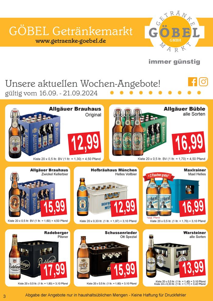 Getränke Göbel Katalog in Ditzingen | Exklusive Deals für unsere Kunden | 15.9.2024 - 29.9.2024