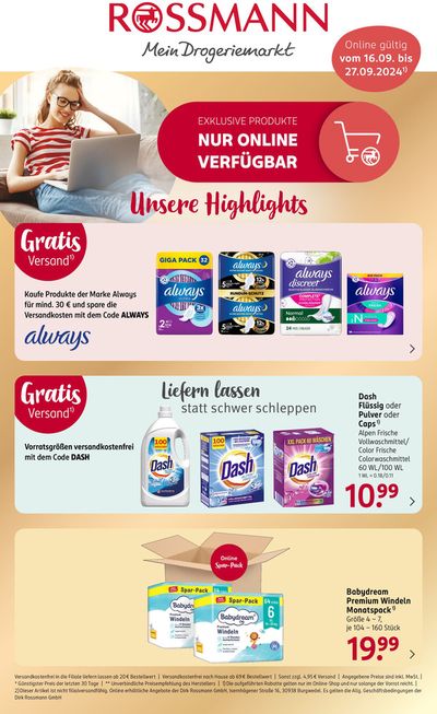 Angebote von Drogerien und Parfümerie in Münster | Exklusive Deals für unsere Kunden in Rossmann | 14.9.2024 - 27.9.2024