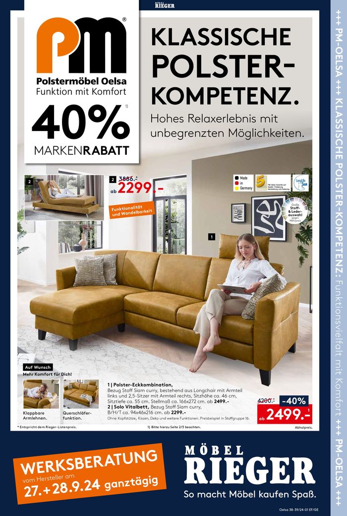 Möbel Rieger Katalog in Mönchenholzhausen | Unsere besten Schnäppchen | 18.9.2024 - 2.10.2024