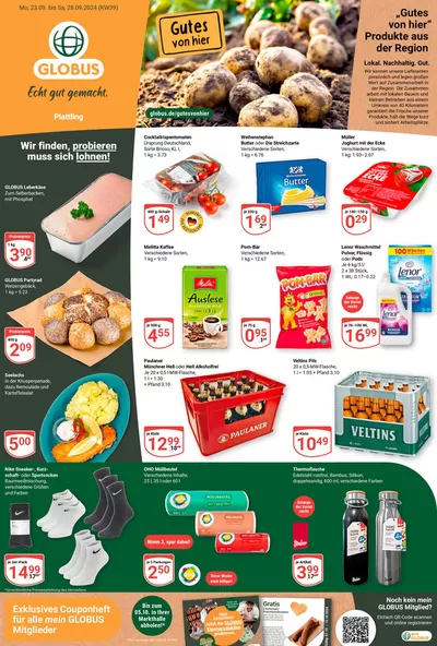 Angebote von Supermärkte in Metten | Aktuelle Deals und Angebote in Globus | 19.9.2024 - 3.10.2024