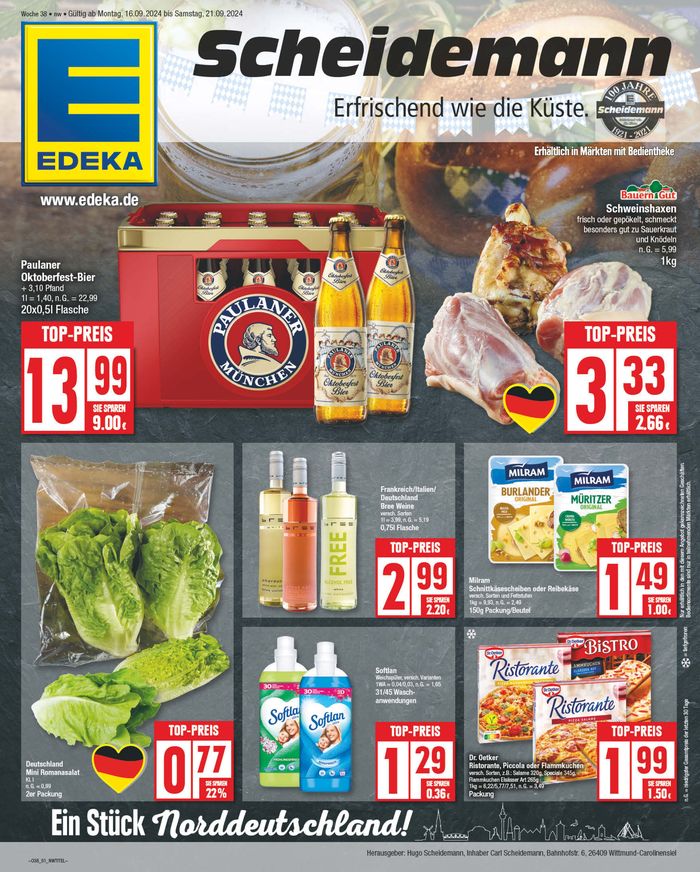 EDEKA Katalog in Wangerland | Unsere besten Angebote für Sie | 15.9.2024 - 21.9.2024