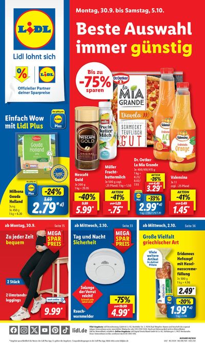 Lidl Katalog in Finnentrop | Tolles Angebot für Schnäppchenjäger | 30.9.2024 - 5.10.2024