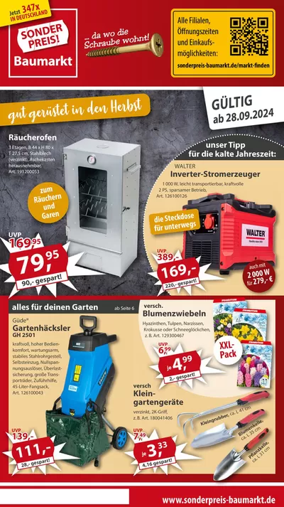 Angebote von Baumärkte und Gartencenter in Frammersbach | Aktuelle woche Sonderpreis Baumarkt in Sonderpreis Baumarkt | 28.9.2024 - 4.10.2024