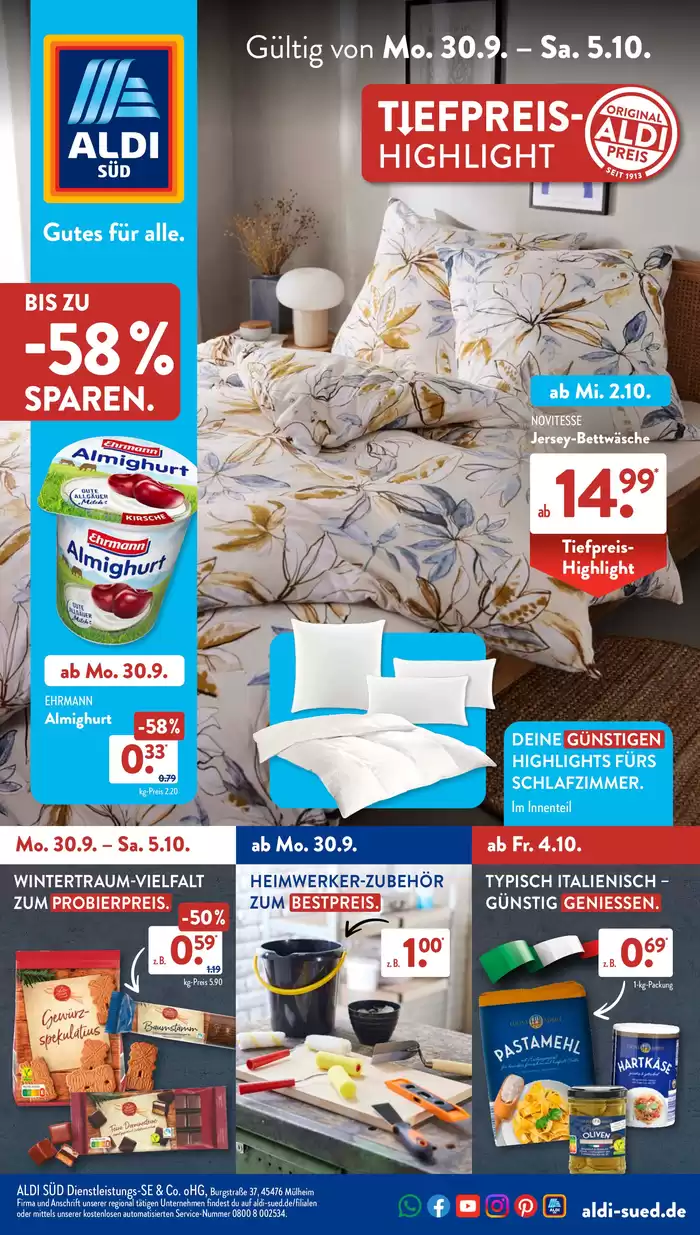 Aldi Süd Katalog in Tuttlingen | ALDI SÜD Prospekt: aktuelle Angebote | 30.9.2024 - 5.10.2024