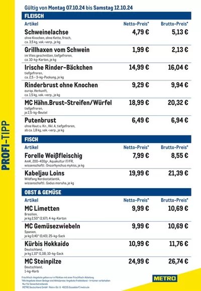 Metro Katalog in Hameln | Profi Tipp | 7.10.2024 - 12.10.2024