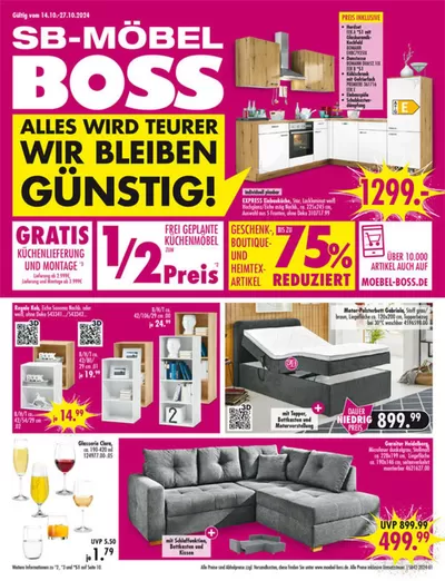 SB Möbel Boss Katalog in Köln | Rabatte und Aktionen | 14.10.2024 - 27.10.2024