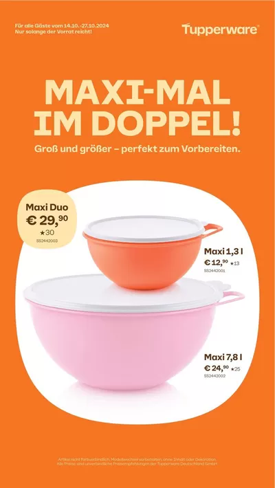 Tupperware Katalog in Hamburg | Tolles Angebot für Schnäppchenjäger | 14.10.2024 - 27.10.2024