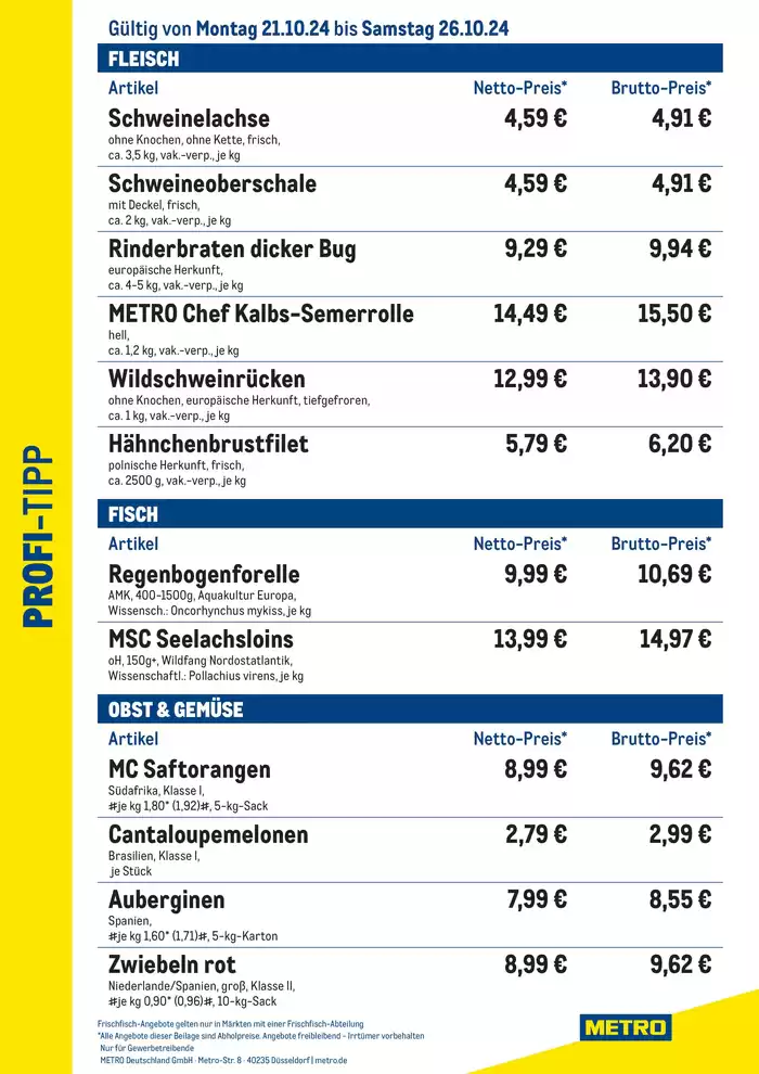 Metro Katalog in Hamburg | Profi-Tipp | 21.10.2024 - 26.10.2024