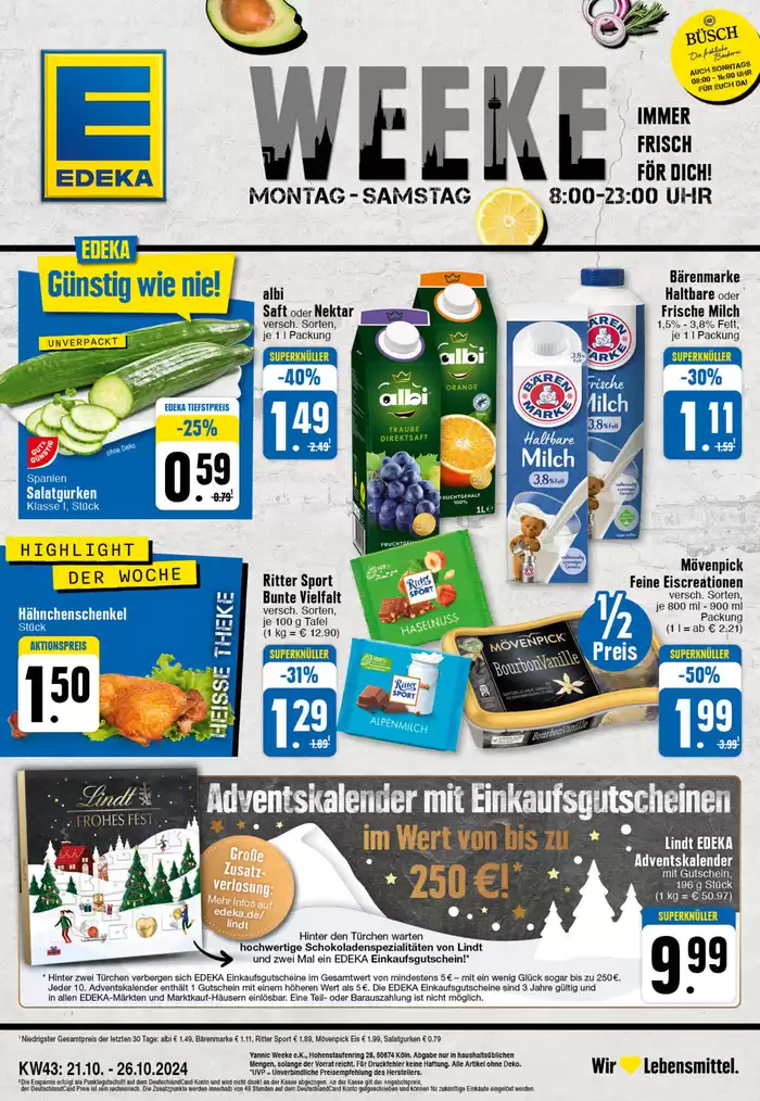 EDEKA Katalog in Köln | Große Auswahl an Angeboten | 20.10.2024 - 26.10.2024