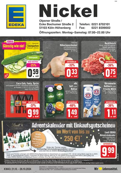 EDEKA Katalog in Köln | Jetzt sparen mit unseren Deals | 20.10.2024 - 26.10.2024