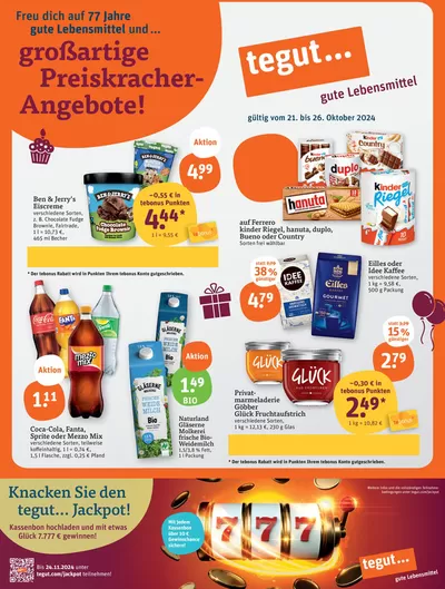 tegut Katalog in Seligenstadt | Exklusive Deals und Schnäppchen | 21.10.2024 - 4.11.2024