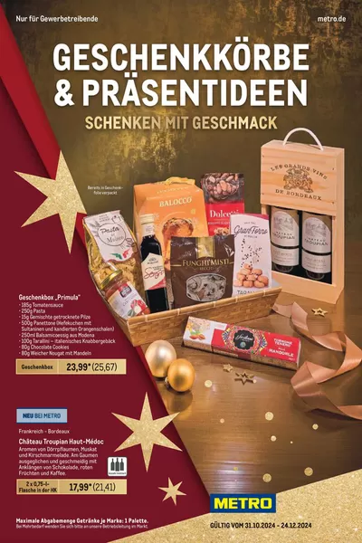 Metro Katalog in Ludwigshafen am Rhein | Geschenkkörbe und Präsentideen | 31.10.2024 - 24.12.2024