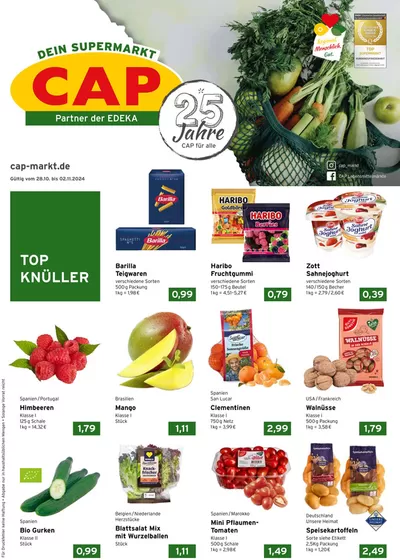 Angebote von Supermärkte in Steinenbronn | Jetzt sparen mit unseren Deals in CAP Markt | 28.10.2024 - 2.11.2024