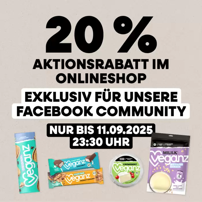 Veganz Katalog in Frankfurt am Main | 20% Aktionsrabatt Im Onlineshop | 29.10.2024 - 11.9.2025