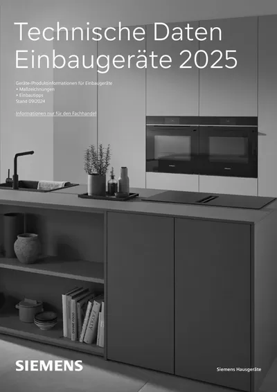 Angebote von Elektromärkte in Heidelberg | Technische Daten Einbaugeräte 2025 in SIEMENS | 29.10.2024 - 31.12.2025