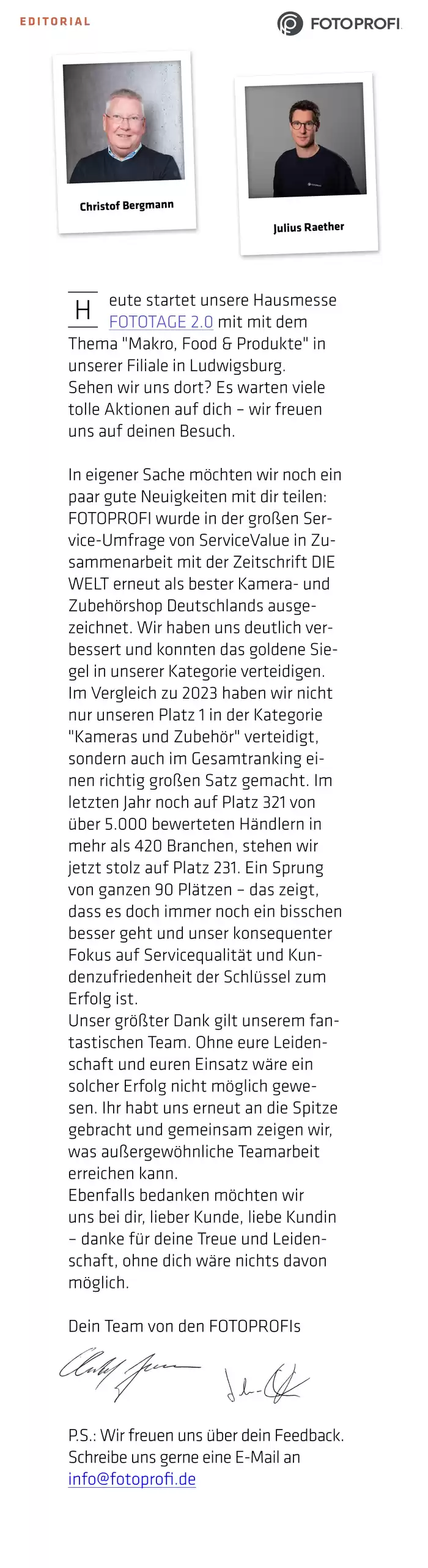 Fotoprofi Katalog in Ulm | Magazin 159 | 29.10.2024 - 30.11.2024