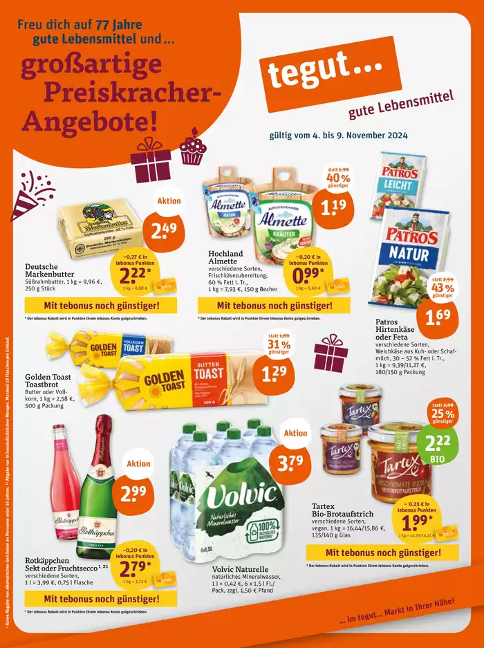 tegut Katalog in Böblingen | Tolle Rabatte auf ausgewählte Produkte | 4.11.2024 - 18.11.2024