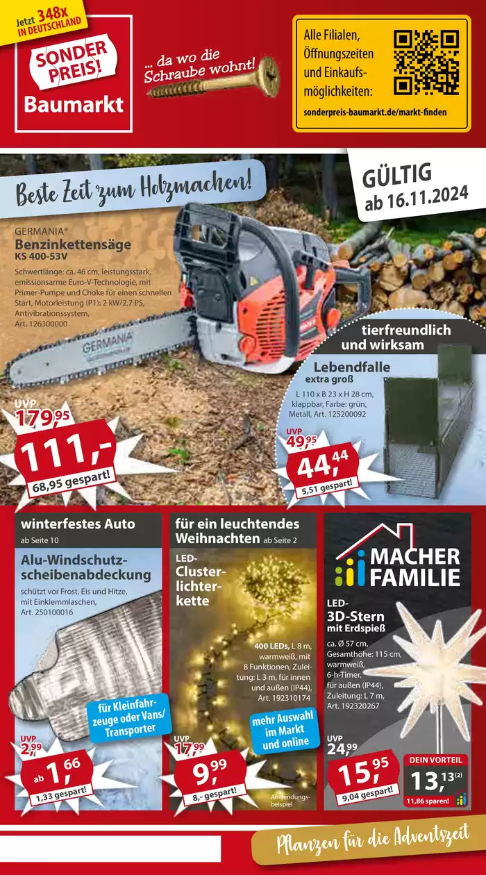 Sonderpreis Baumarkt Katalog in Nittenau | Aktuelle woche Sonderpreis Baumarkt | 9.11.2024 - 23.11.2024