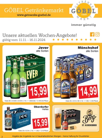 Getränke Göbel Katalog in Fellbach | Exklusive Deals für unsere Kunden | 10.11.2024 - 24.11.2024