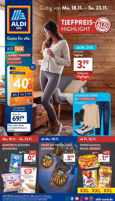 Aldi Süd Katalog in Ustersbach | Jetzt sparen mit unseren Deals | 18.11.2024 - 23.11.2024