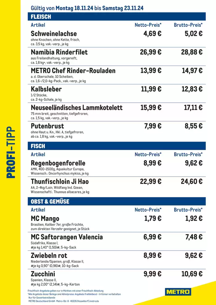 Metro Katalog in Langenhagen | Profi Tipp | 18.11.2024 - 23.11.2024