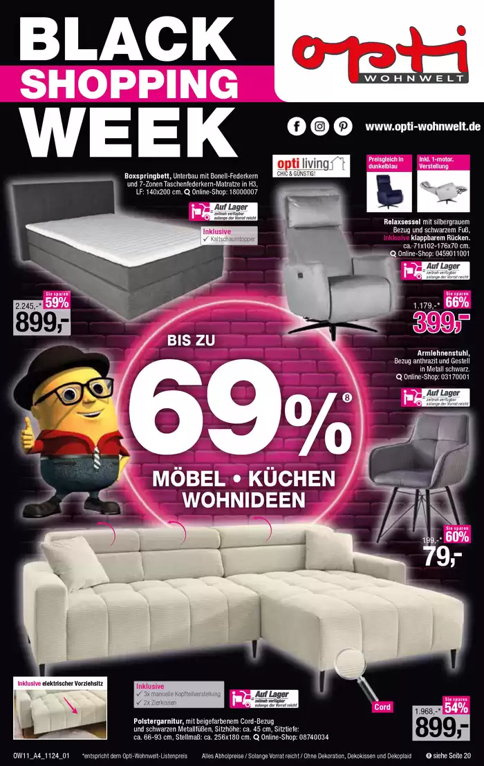 Opti Wohnwelt Katalog in Adendorf | Black Shopping Week | 15.11.2024 - 7.12.2024