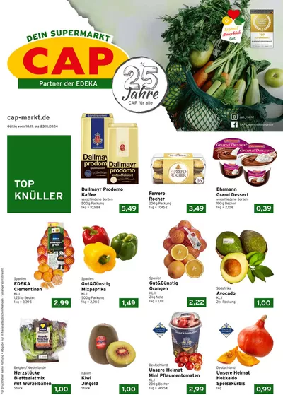 Angebote von Supermärkte in Kraichtal | Aktuelle Deals und Angebote in CAP Markt | 18.11.2024 - 23.11.2024