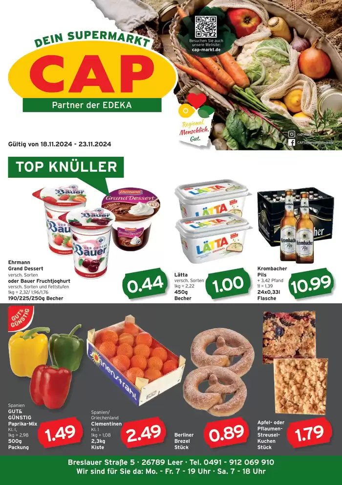 CAP Markt Katalog in Leer (Ostfriesland) | Große Auswahl an Angeboten | 18.11.2024 - 23.11.2024