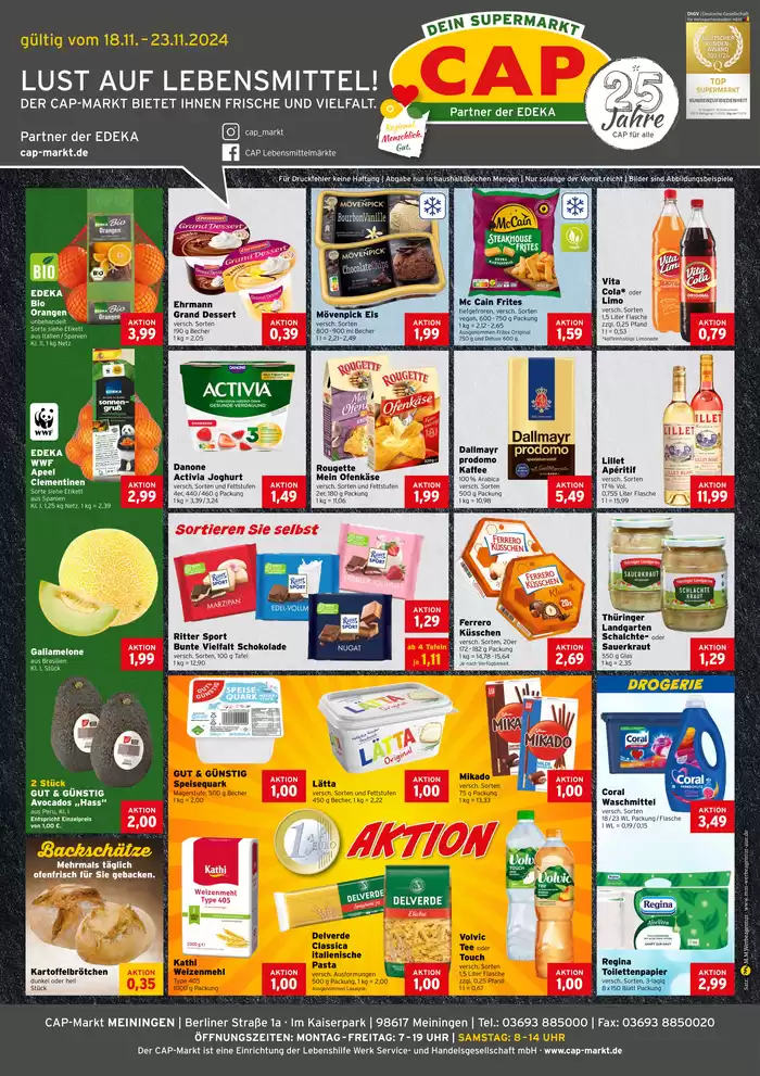 CAP Markt Katalog in Meiningen | Exklusive Deals für unsere Kunden | 18.11.2024 - 23.11.2024